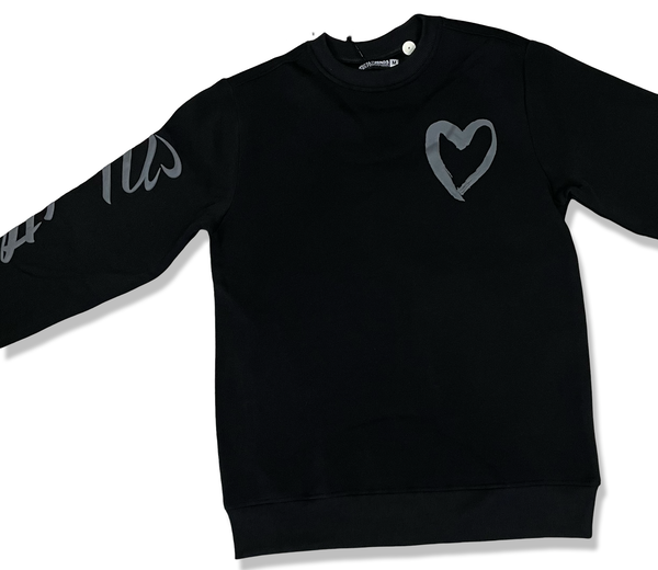 REBEL MINDS HEARTLESS CREWNECK SWEATER BLACK