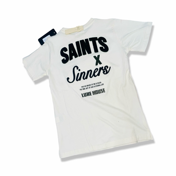 LITTLE BRO’S FWRD DENIM SAINTS & SINNERS TEE