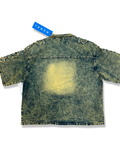 REBEL EMBROIDERED DENIM SHORT SLEEVE SHIRT IN DARK VINTAGE