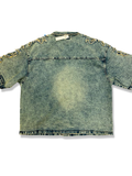 REBEL EMBROIDERED DENIM SHORT SLEEVED SHIRT IN VINTAGE