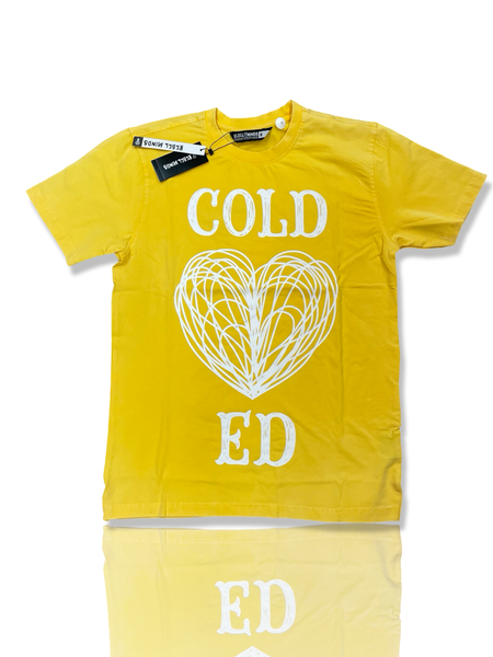 REBEL MINDS COLD HEARTED TEE YELLOW