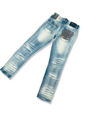 COPPER RIVET SLIM STRAIGHT DISTRESSED JEAN IN (LIGHT TINT)