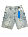 REBEL DISTRESSED DENIM SHORT IN LIGHT VINTAGE