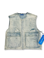REBEL DISTRESSED DENIM VEST IN DESERT