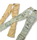 FOCUS CARGO STACKED FIT PANTS IN KHAKI