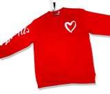 REBEL MINDS HEARTLESS CREWNECK SWEATER RED