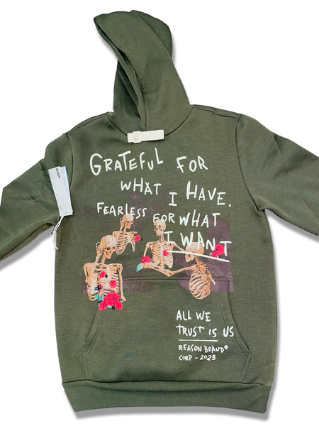 REASON GRATEFUL HOODIE OLIVE GREEN