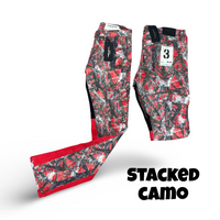 FWRD RED CAMO STACKED PANTS