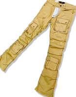 FOCUS CARGO STACKED FIT PANTS IN KHAKI