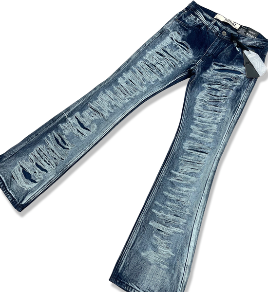 R3bêl STACKED FIT ripped jeans (Dark Indigo)