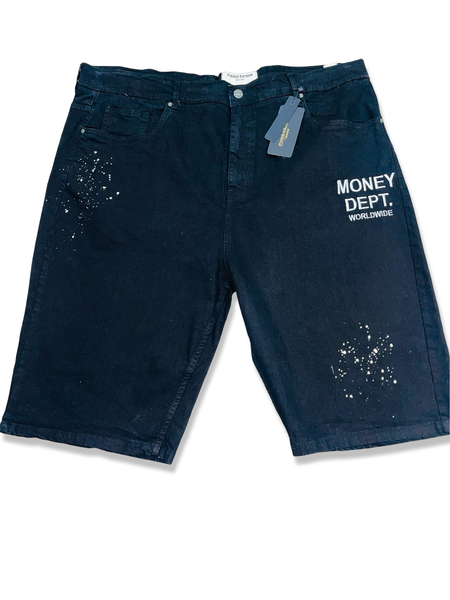 BIG BROS FWRD DENIM “MONEY DEPT” SHORTS (BLACK)