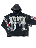COPPER RIVET SAINTS EMBROIDERED STONE CROP HOODIE WASHED