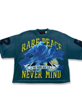 RARE PEACE NEVER MIND SOS GRAPHIC CROP TEE