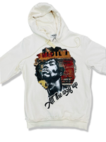 MAJESTIK X JIMMY HENDRIX CARPET PATCHED HOODIE IN CREAM