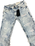 FWRD DENIM STACKED ICE BLUE DISTRESSED