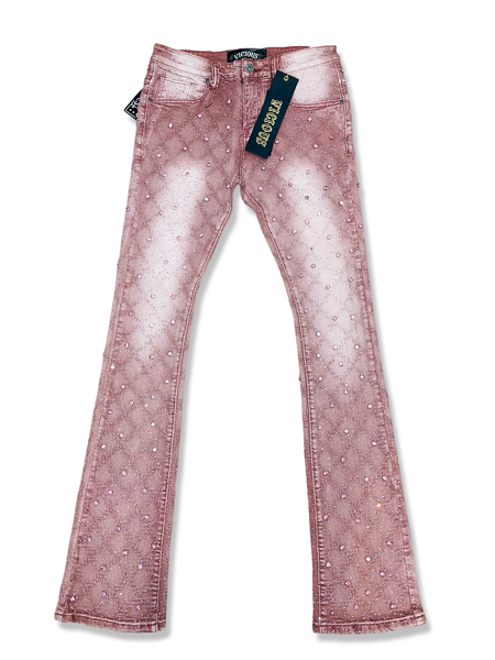 VICIOUS AUTHENTIC DENIM - PURPLE/PINK STONES