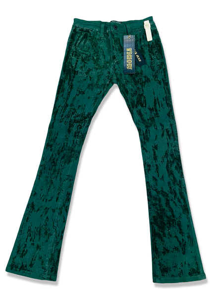 VICIOUS AUTHENTIC DENIM IN GREEN VELVET