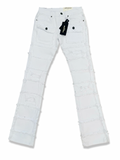 FWRD DENIM DISTRESSED CARGO STACKED WHITE