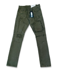 FWRD DENIM SLIM MOTO IN OLIVE