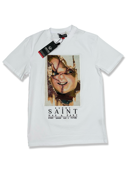 BLACK PIKE CHUCKIE PATCHED TEE IN WHITE