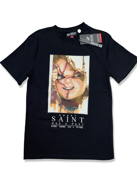 BLACK PIKE CHUCKIE PATCHED TEE IN BLACK