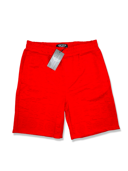 KING SPUN PATTERNED SHORTS IN RED