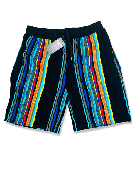 KING SPUN STRIPED SHORTS IN BLACK