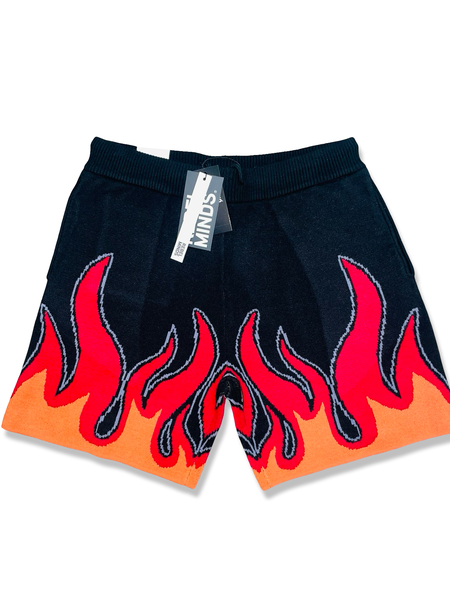 REBEL MINDS FLAME SHORTS IN BLACK